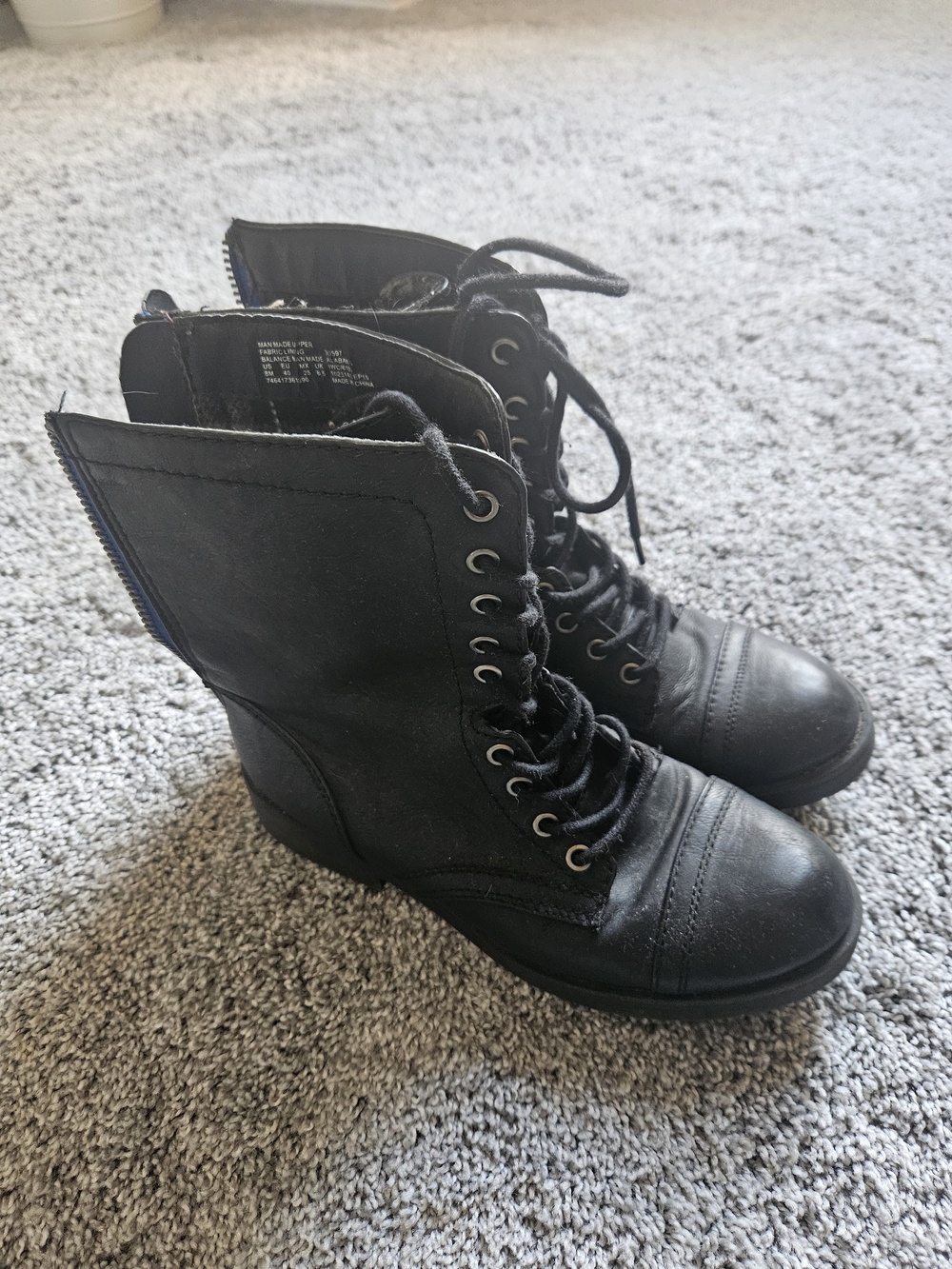 Black Lace-Up Women's Combat Boots